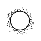 круг, нарисованный с помощью касательных